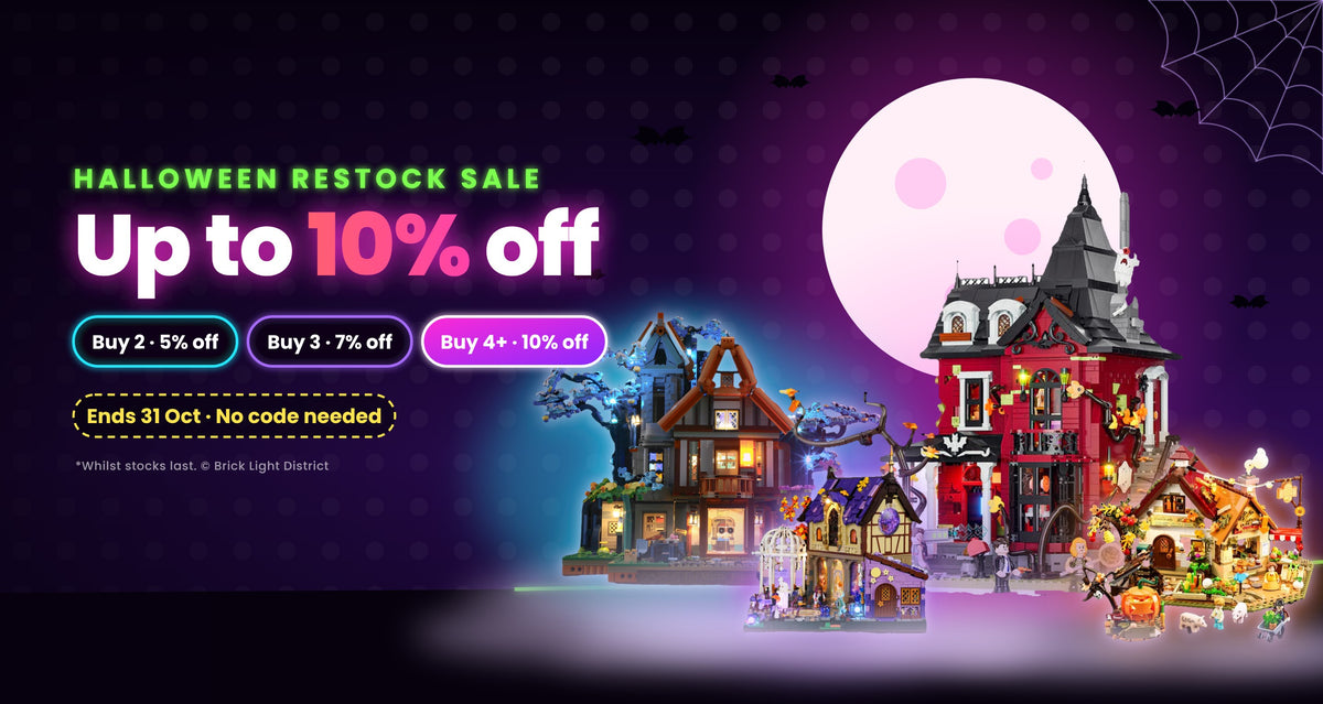 Halloween Restock Sale: up to 10% off. Buy 2 get 5%, Buy 3 get 7%, Buy 4+ get 10%. Ends 31 Oct.